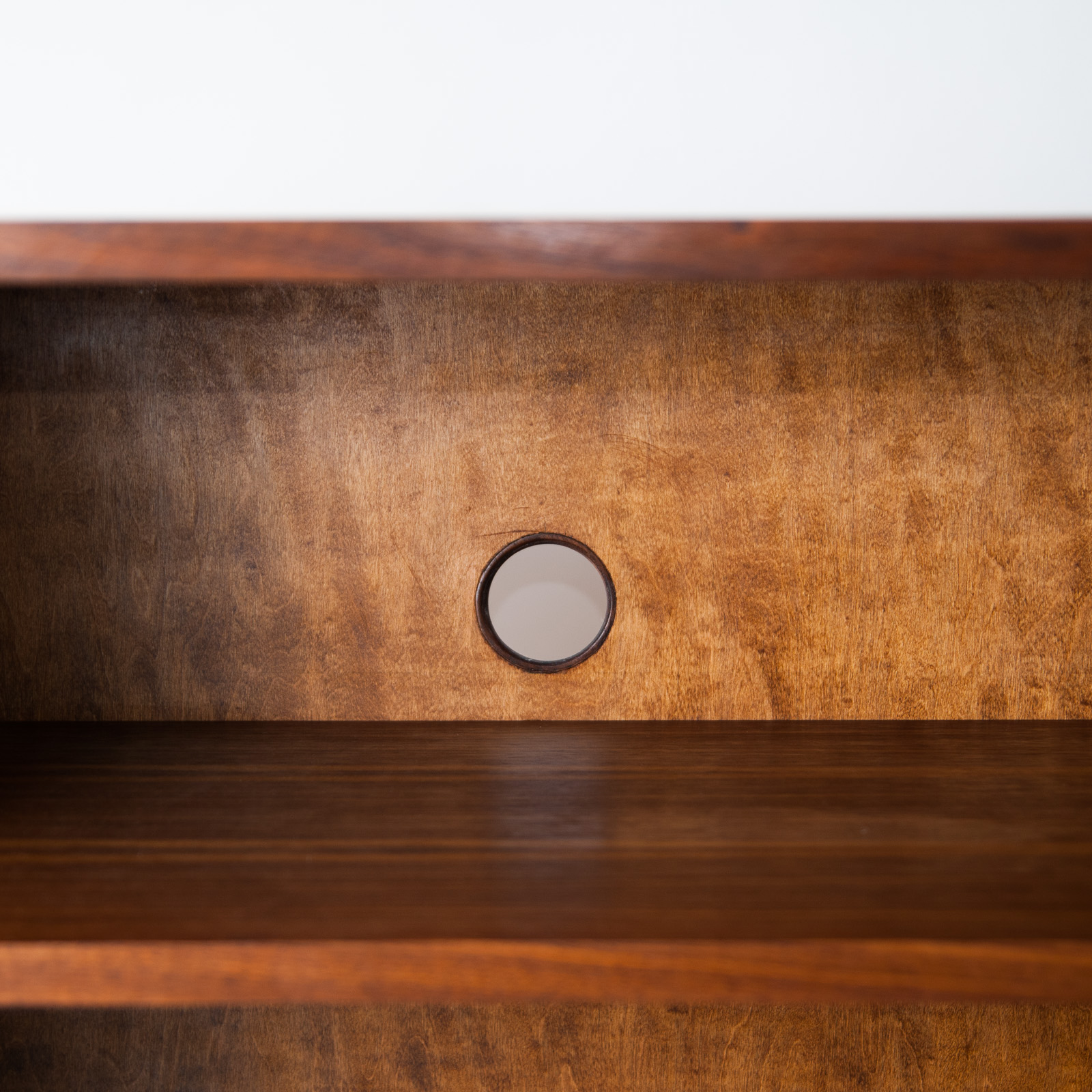 Stereo cabinet, front, porthole detail