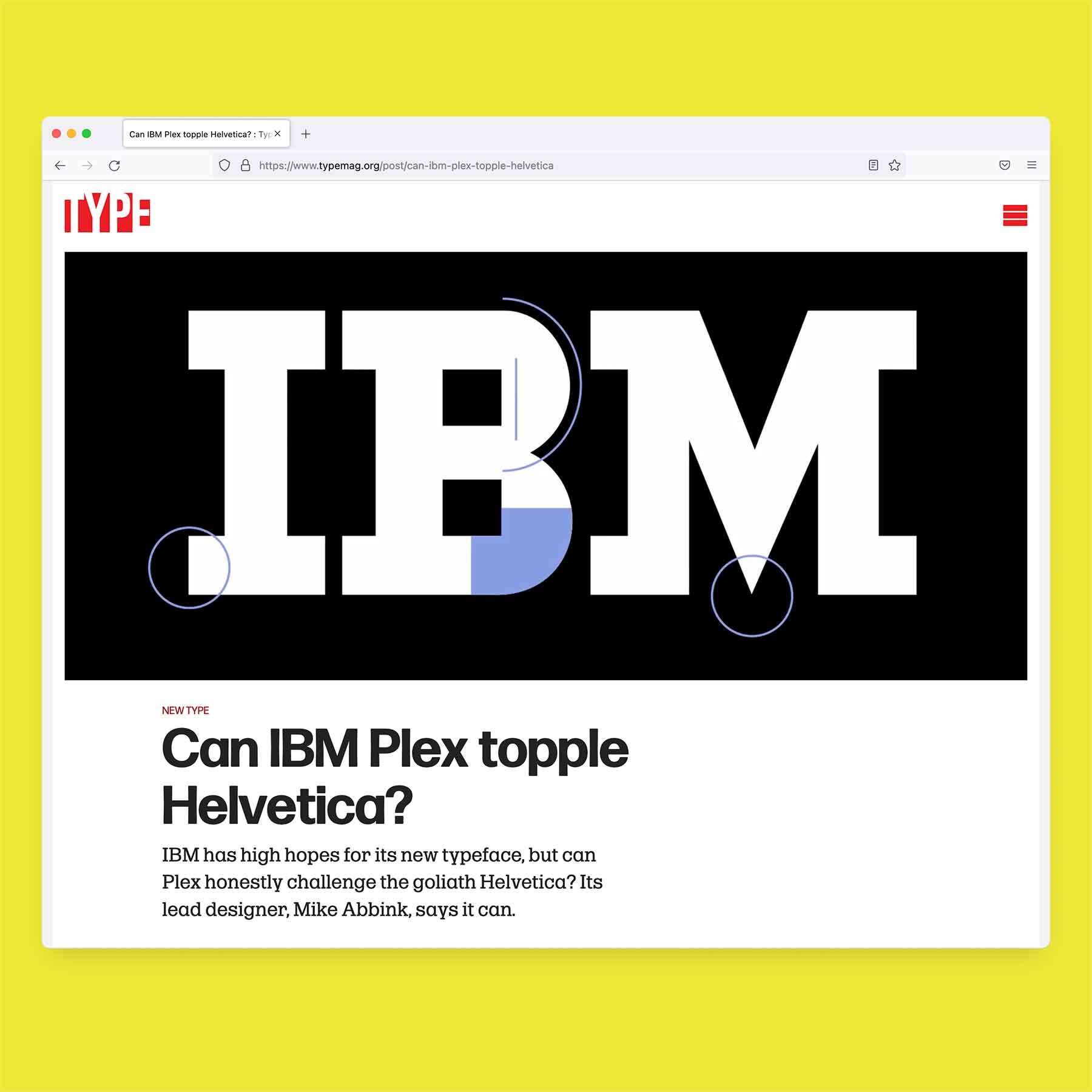 TYPE article about IBM Plex