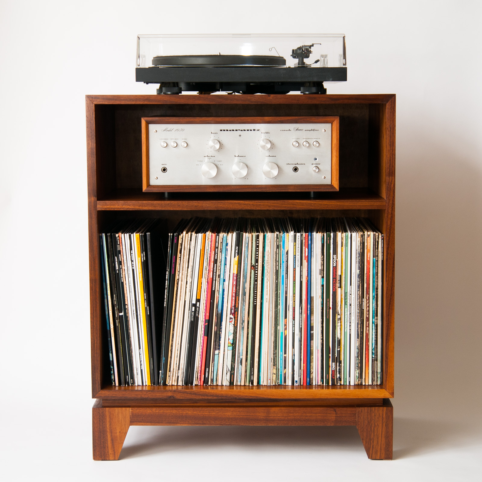 Stereo cabinet with equipment and records