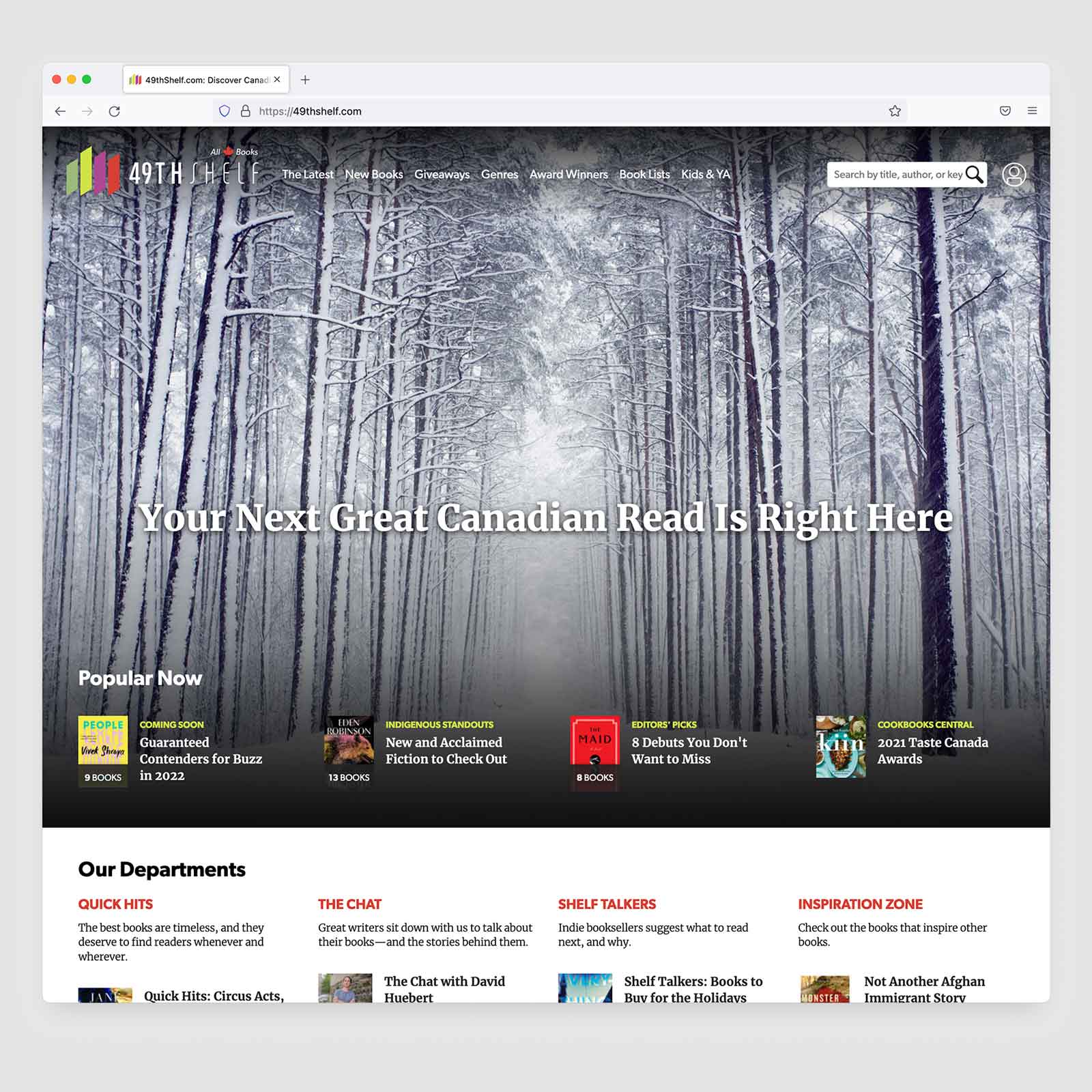 Redesigned 49th Shelf Home Page